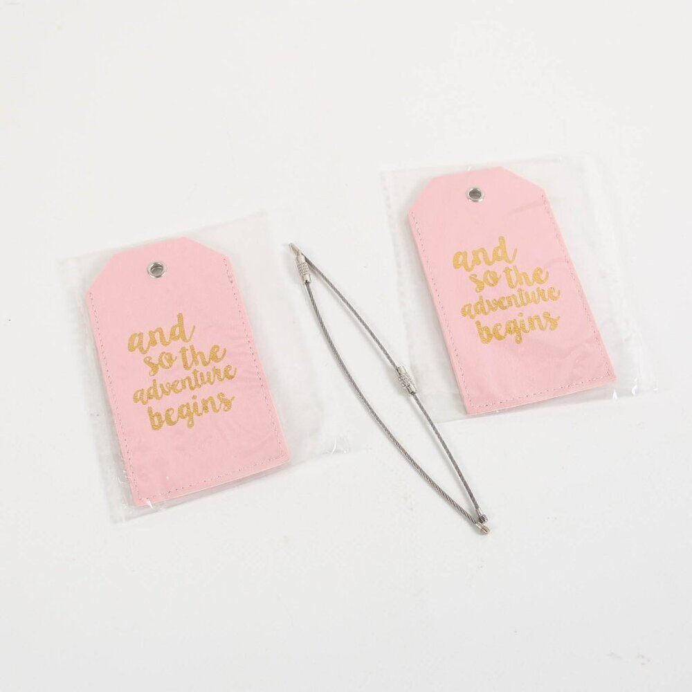 NWT Luggage Tags - Set of Two - And So The Adventure Begins